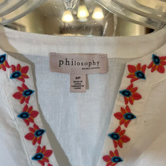 Philosophy White Embroidered Women's Top - small - Picture 6 of 12